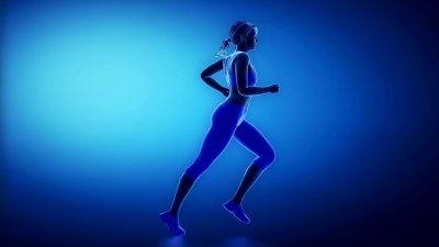 跑步女性骨骼扫描