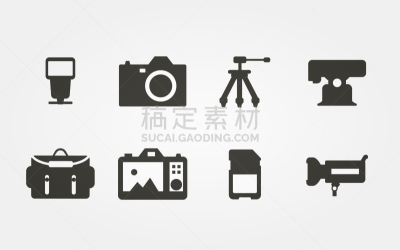 摄影器材,数字化显示,图标集,传媒,焦点,专业人员,技术,现代,设备用品,摄影师