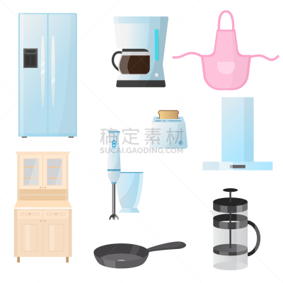 烹调用具,银餐具,餐具,家庭生活,图像,矢量,分离着色,收集,复古,设计