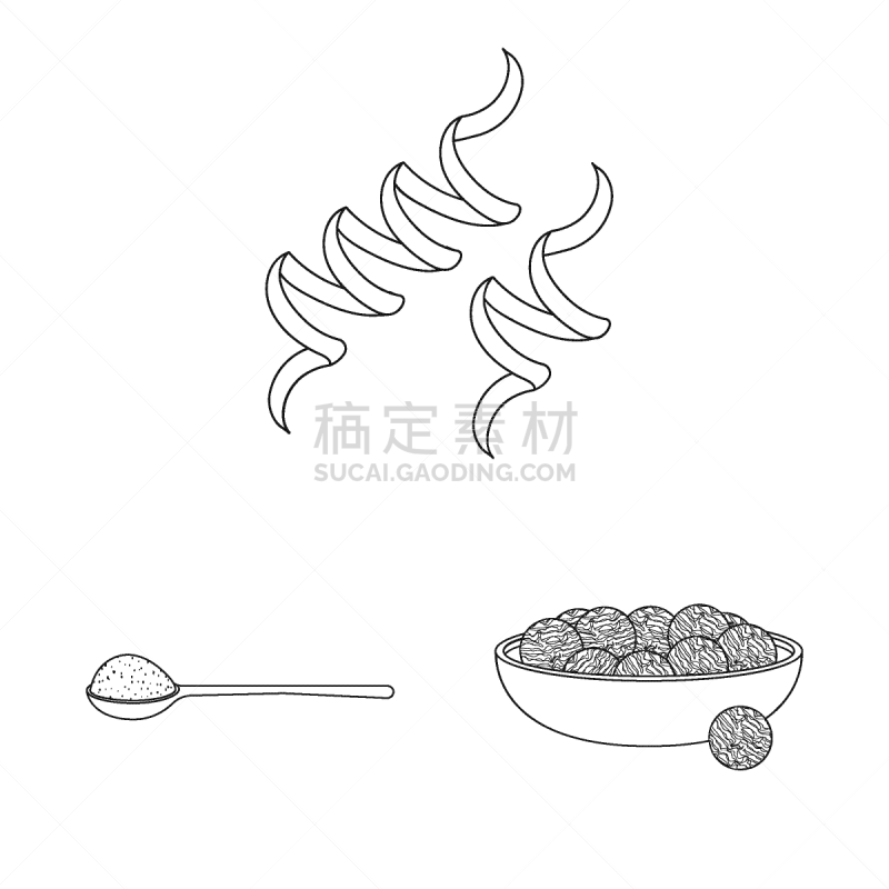 food and vegan symbol set