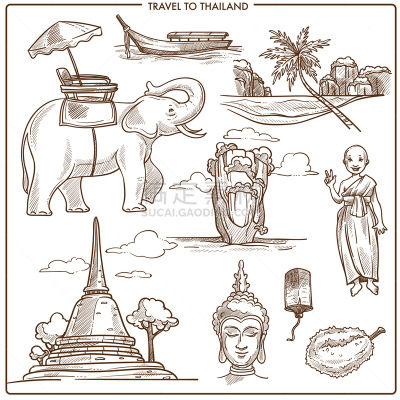泰国,草图,符号,国际著名景点,传统,旅途,国内著名景点,名声,旅行