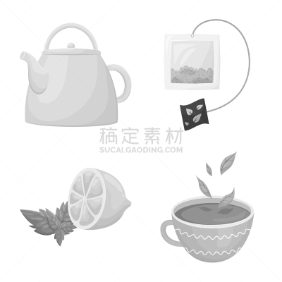 标志,绿色,黑色,茶,饮料,农业,热,清新,杯,布置