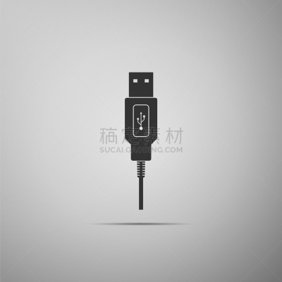 分离着色,USB线,图标,灰色背景,线绳,数据,计算机,全球通讯,技术,联系