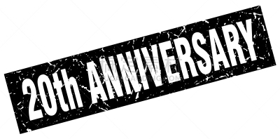 橡皮章,第二十周年,黑色,正方形,分离着色,数字20,周年纪念,白色背景,剥皮器,模板