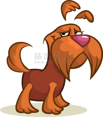 可爱的,狗,苏格兰粗毛猎狐犬,幽默,卡通,纯种犬,梗犬,小的,坐,站