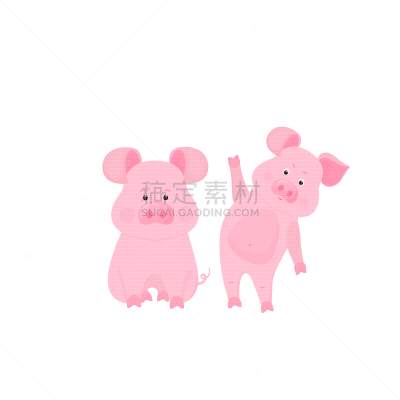 可爱的,猪,动物,幽默,卡通,农业,传统,春节,坐,站