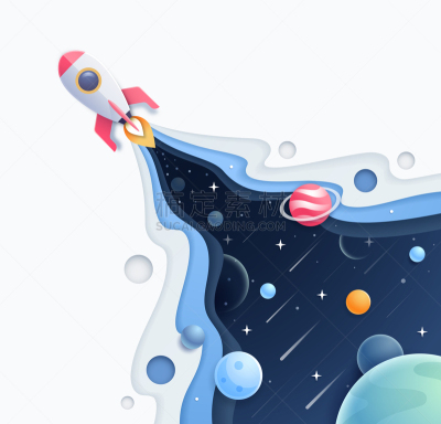 火箭,绘画插图,星系,太空,矢量,蓝色,白色,小路,离开