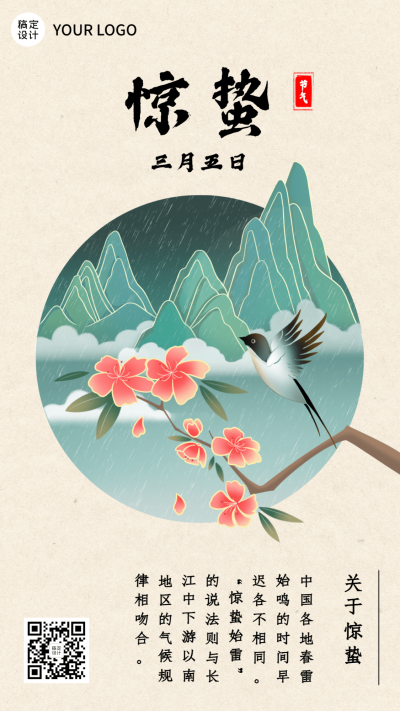 惊蛰节气知识科普手机海报