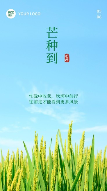 清新实景6.5芒种节气正能量祝福预览效果