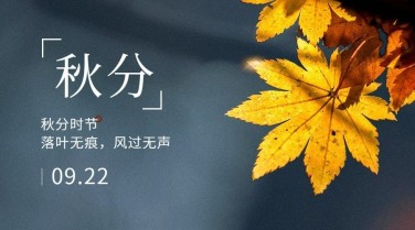 通用秋分节气祝福文艺banner