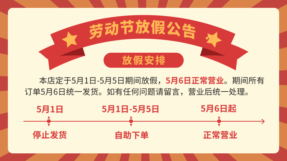 五一劳动节复古放假通知海报banner预览效果