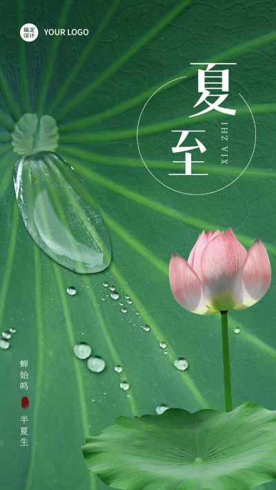 夏至祝福企业行政祝福问候全屏海报