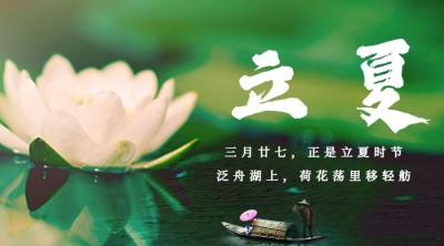 立夏节气祝福夏天莲花广告banner