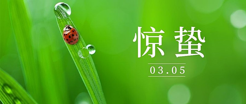 惊蛰节气祝福问候实景公众号首图