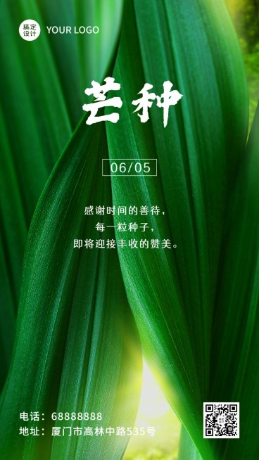 芒种节气祝福实景合成手机海报预览效果
