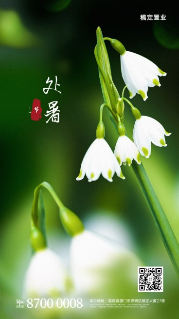 房地产节气祝福清新竖版海报预览效果