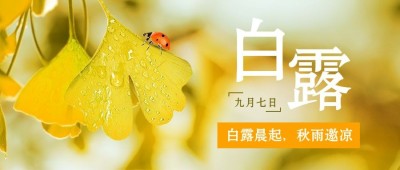 白露节气早安祝福秋天公众号首图