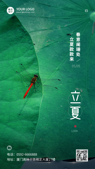 立夏节气祝福排版手机海报预览效果