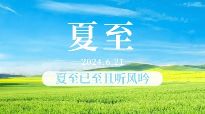 夏至节气祝福实景夏天横版海报