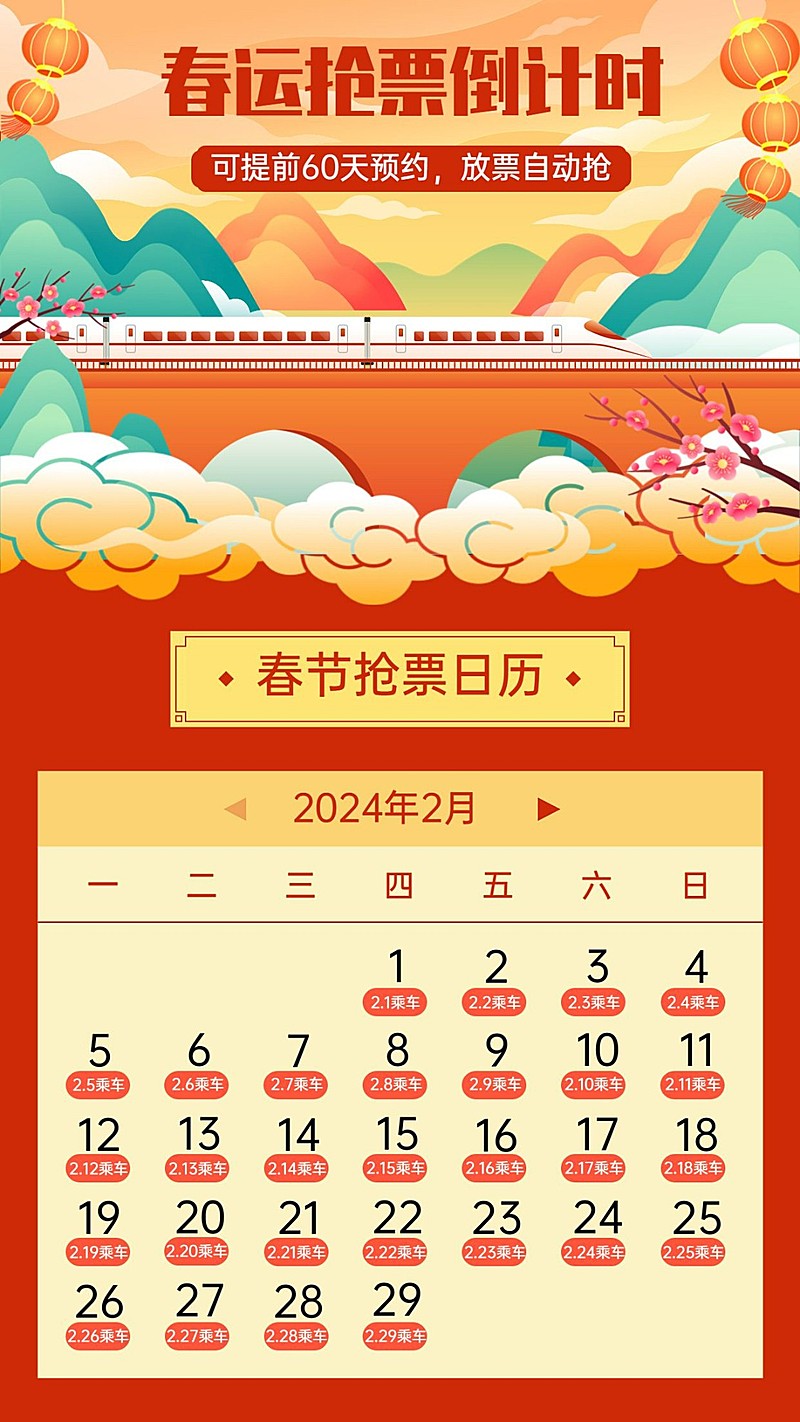 春节旅游出行攻略指南喜庆竖版海报