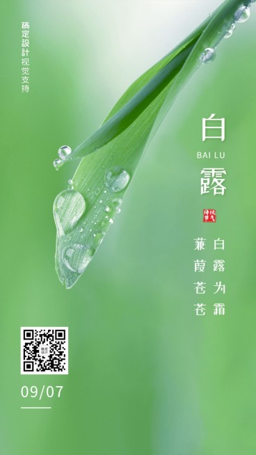 白露节气手机全屏转发宣传海报预览效果