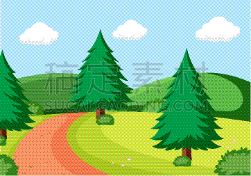自然,地形,平坦的,白色,季节,图像,公园,草,矢量,植物