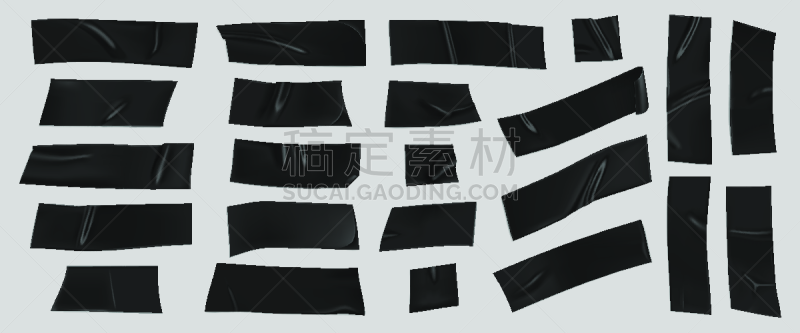 矢量,绘画插图,纸,三维图形,胶带,黑色,分离着色,灰色背景,电工胶布,切片食物