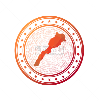 摩洛哥,橡皮章,平坦的,低多边形效果 ,旅途,背景分离,边框,现代