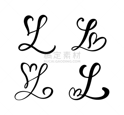 信函,印有花压字品牌,花纹,英文字母L,华丽的,请柬,字母,复古,布置,问候