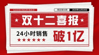 双十二红色复古喜报广告banner