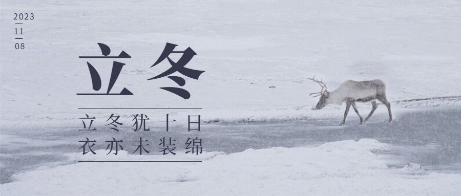 立冬节气雪地全屏实景祝福公众号首图预览效果