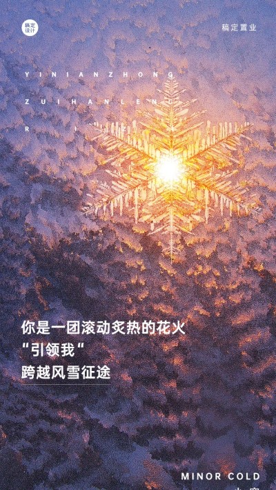 小寒房地产祝福营销简约海报