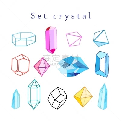 水晶,分离着色,磷灰石,闪亮的,图像,矢量,长石,蜘蛛网,宝石,收集