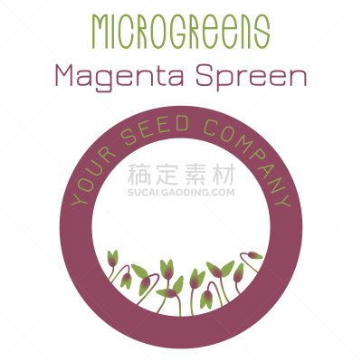 microgreens magenta spreen seed packaging design