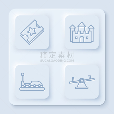 set line ticket castle bumper car and seesaw