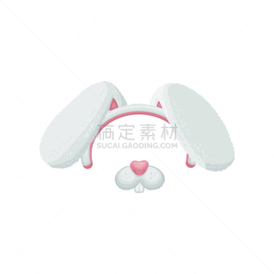 面具,兔子,白色,矢量,绘画插图,卡通,大特写,复活节兔子,分离着色,休闲游戏