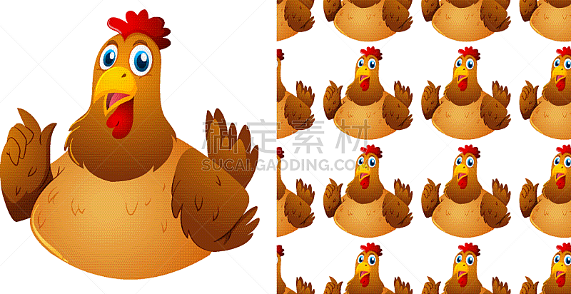 seamless background design with brown chicken