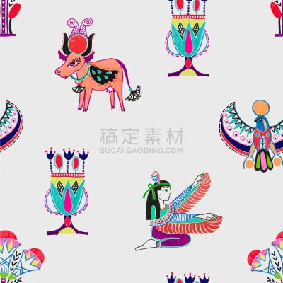 距离标记,草图,四方连续纹样,可爱的,纺织品,法老,古董,绘制,复古