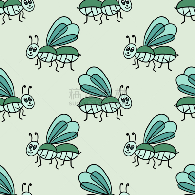 乱画,卡通,四方连续纹样,绘画插图,背景,矢量,两翼昆虫,昆虫,纯洁,直的