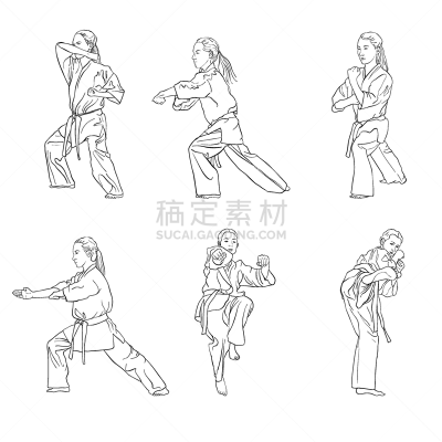 空手道,女孩,儿童,白色,柔道,制服,和服,图像,踢