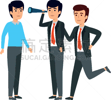 男商人,望远镜,人群,成年的,职业,专业人员,商务人士,经理,人,男人