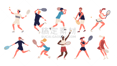 运动,女人,衣服,男人,姿态,网球运动,正手,收集,击打