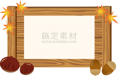 标志,木制,绘画插图,秋天,季节,可爱的,华丽的,边框,厚木板,古典式