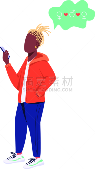 矢量,男人,青年人,性格,彩色图片,公寓,面无表情,对话气泡框,两性体,背景分离
