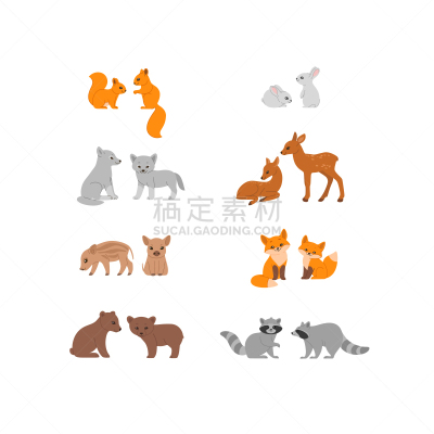 图标集,几何形状,浣熊,哺乳纲,现代,动物群,动物,品牌名称,狐狸,几何学