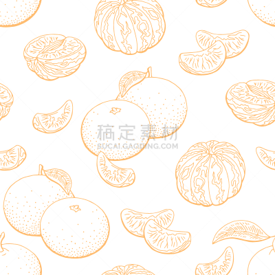 桔子,四方连续纹样,背景,水果,草图,绘画插图,矢量,彩色图片,插画,华丽的