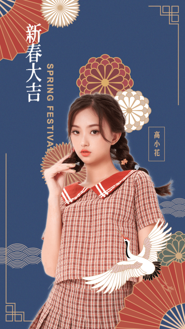 简约风明星工作室春节祝福海报预览效果