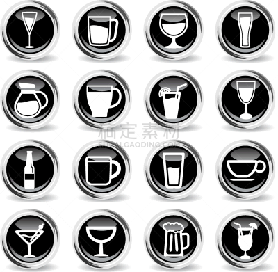 玻璃杯,杯,符号,白色,黑色,图像,矢量,分离着色,曼哈顿