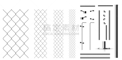 金属,篱笆,链环,警官,三维图形,白色,黑色,铁丝网,带刺铁丝网,写实