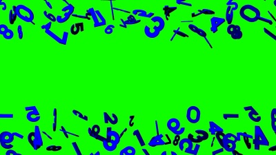 绿色色度键上的蓝色数字